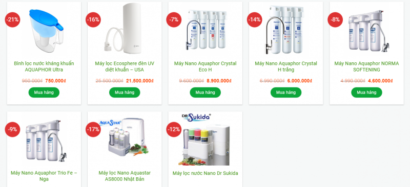 Máy lọc nước nano hải phòng